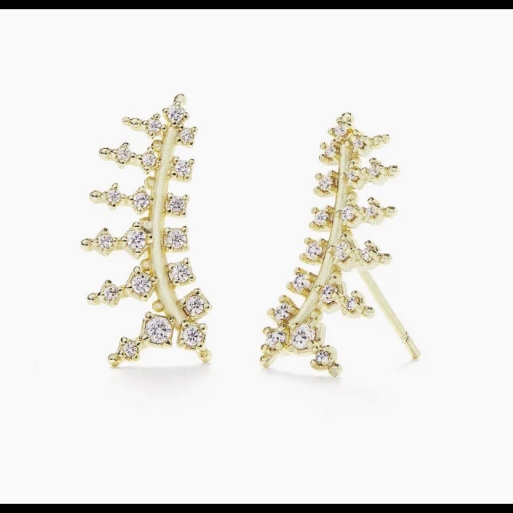 Kendra Scott NWT Laurie Ear Climbers In Gold